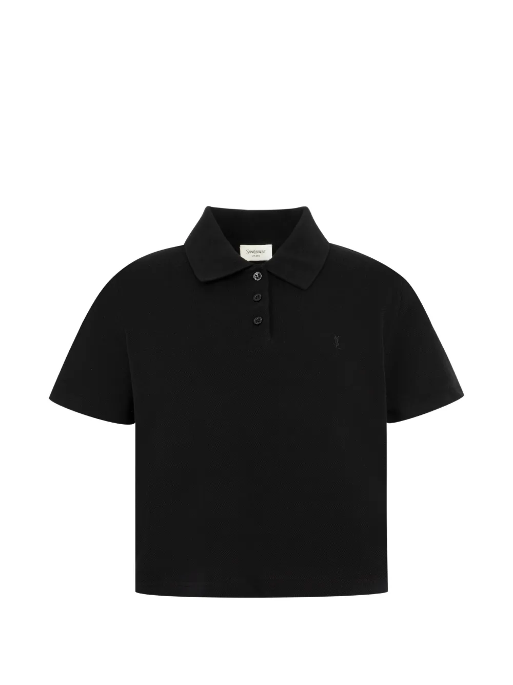 Saint Laurent Cropped-Oberteil mit Logo - Schwarz