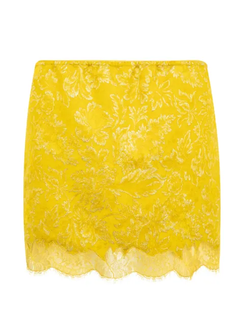 Saint Laurent minifalda con encaje floral