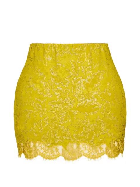 Saint Laurent baroque mini skirt in jacquard and lace