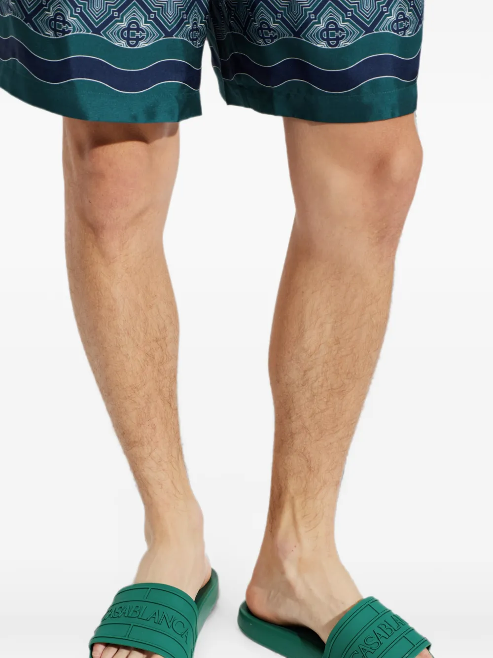 Casablanca logo-embossed slides Groen