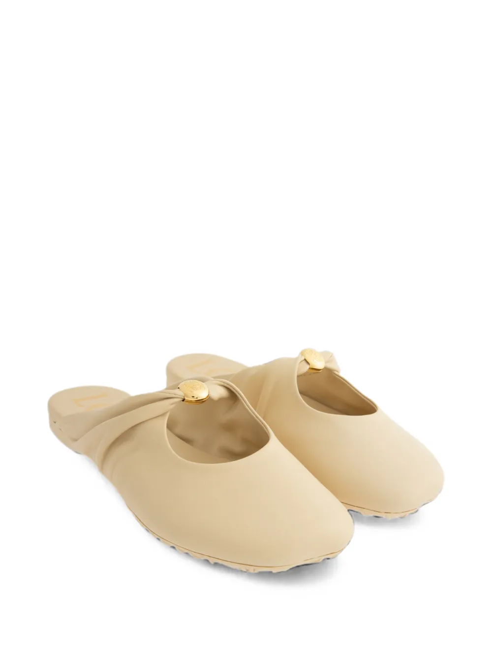 LOEWE Pebble gesmockte muiltjes Beige