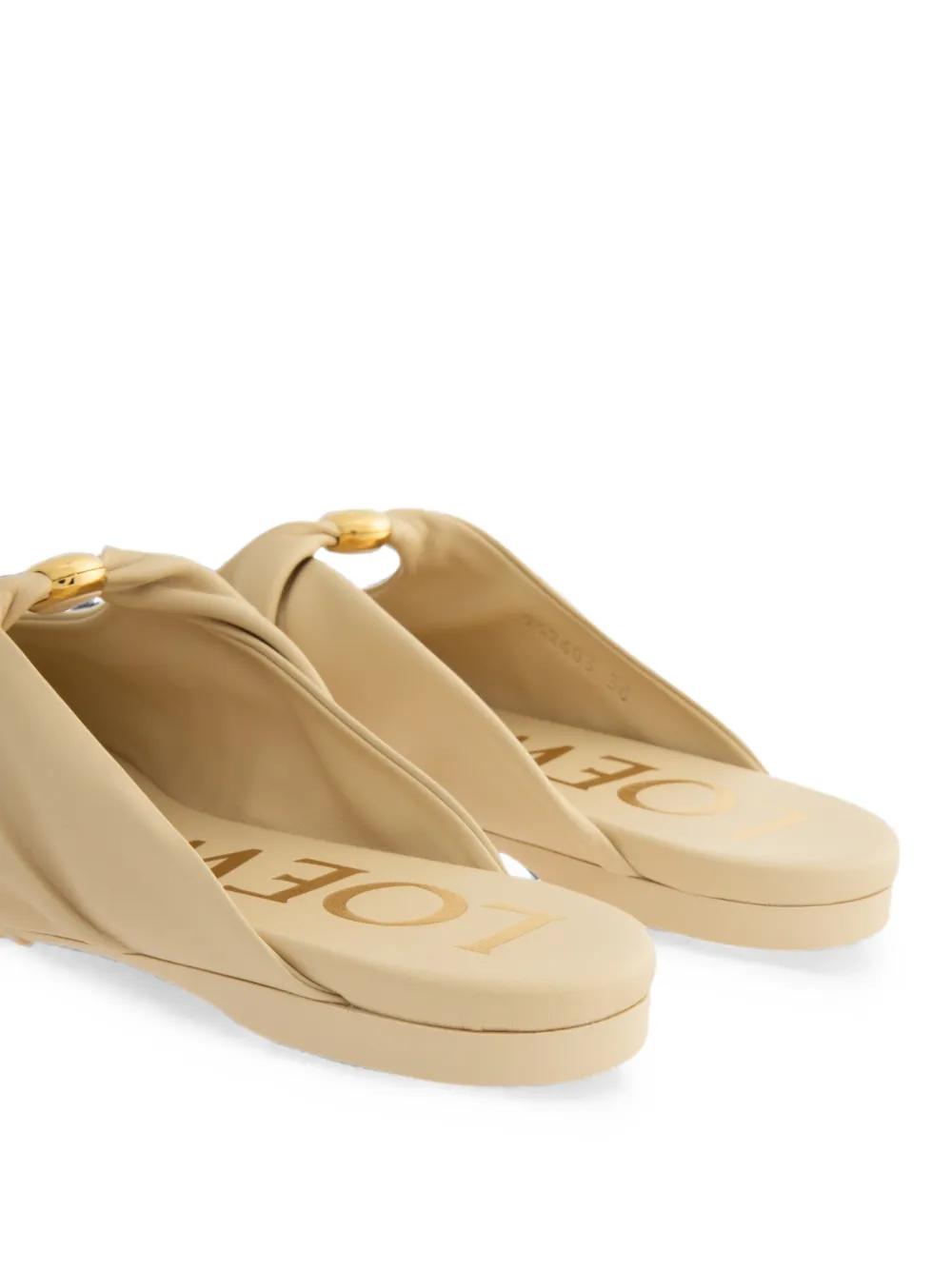 LOEWE Pebble gesmockte muiltjes Beige