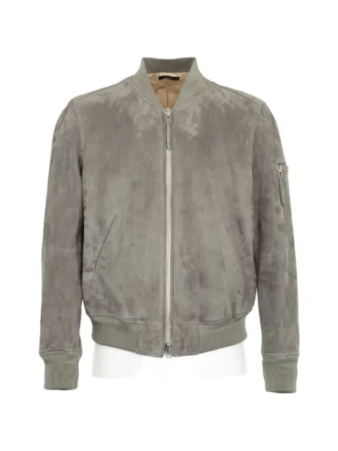 TOM FORD chaqueta bómber de ante con cremallera
