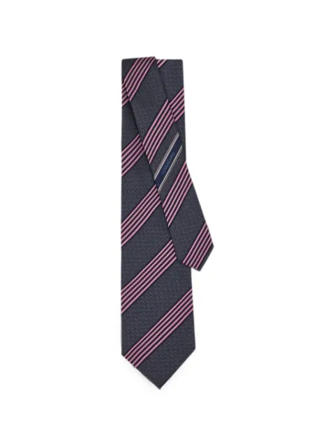 Ferragamo corbata Regimental Gancini en jacquard
