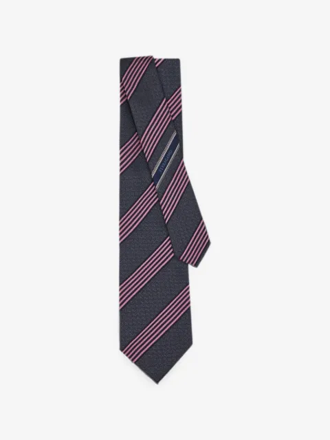 Ferragamo corbata Regimental Gancini de seda en jacquard