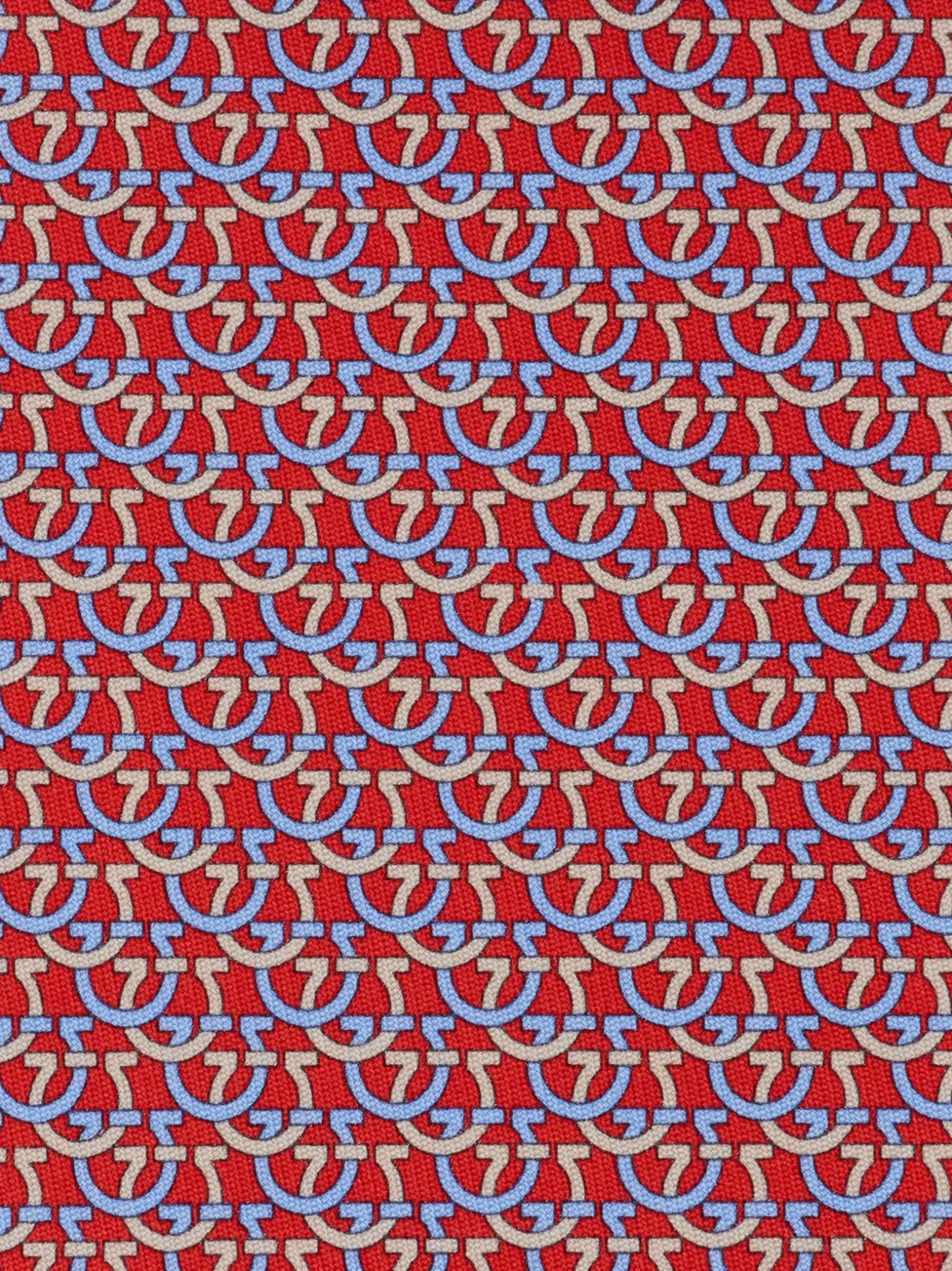 Gancini links print silk tie — Image 3