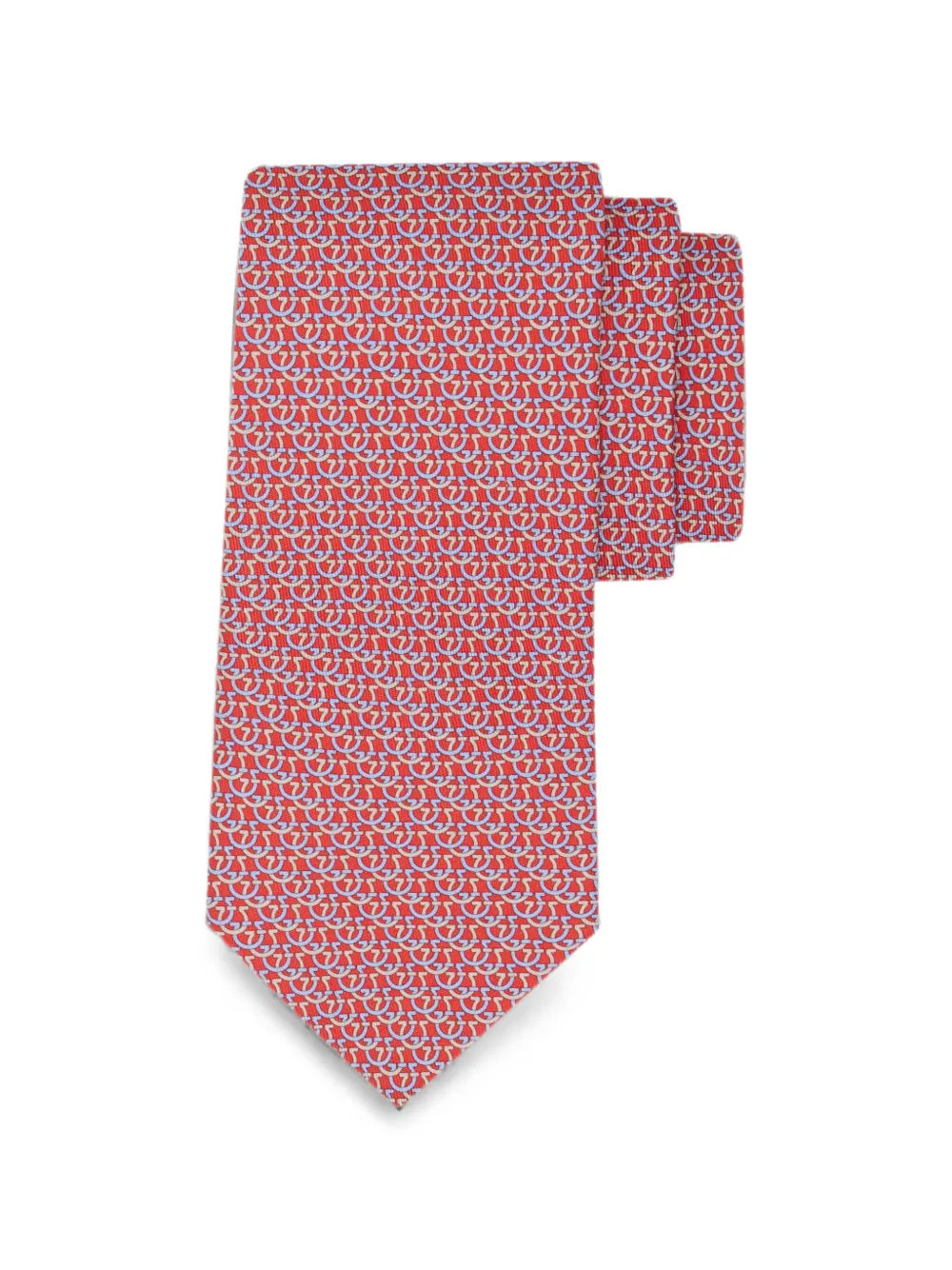 Ferragamo Zijden stropdas met Gancini-print Rood