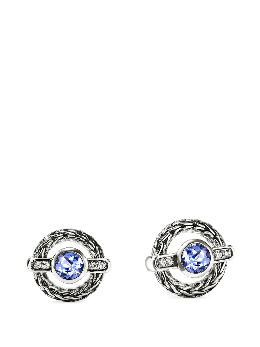 John Hardy Icon tanzanite and diamond stud earrings - Argento
