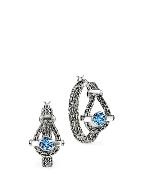 John Hardy aretes Icon con topacio azul