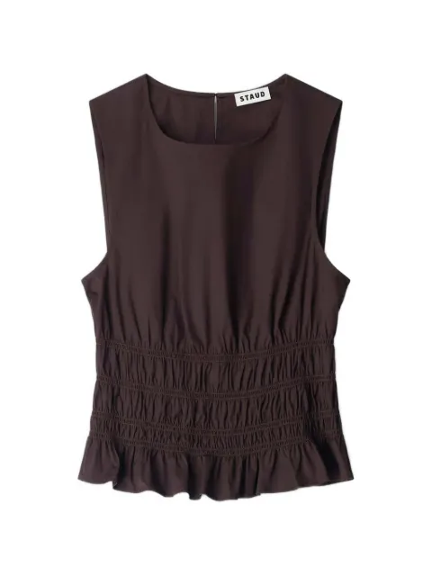 STAUD Culver shirred ruffled top