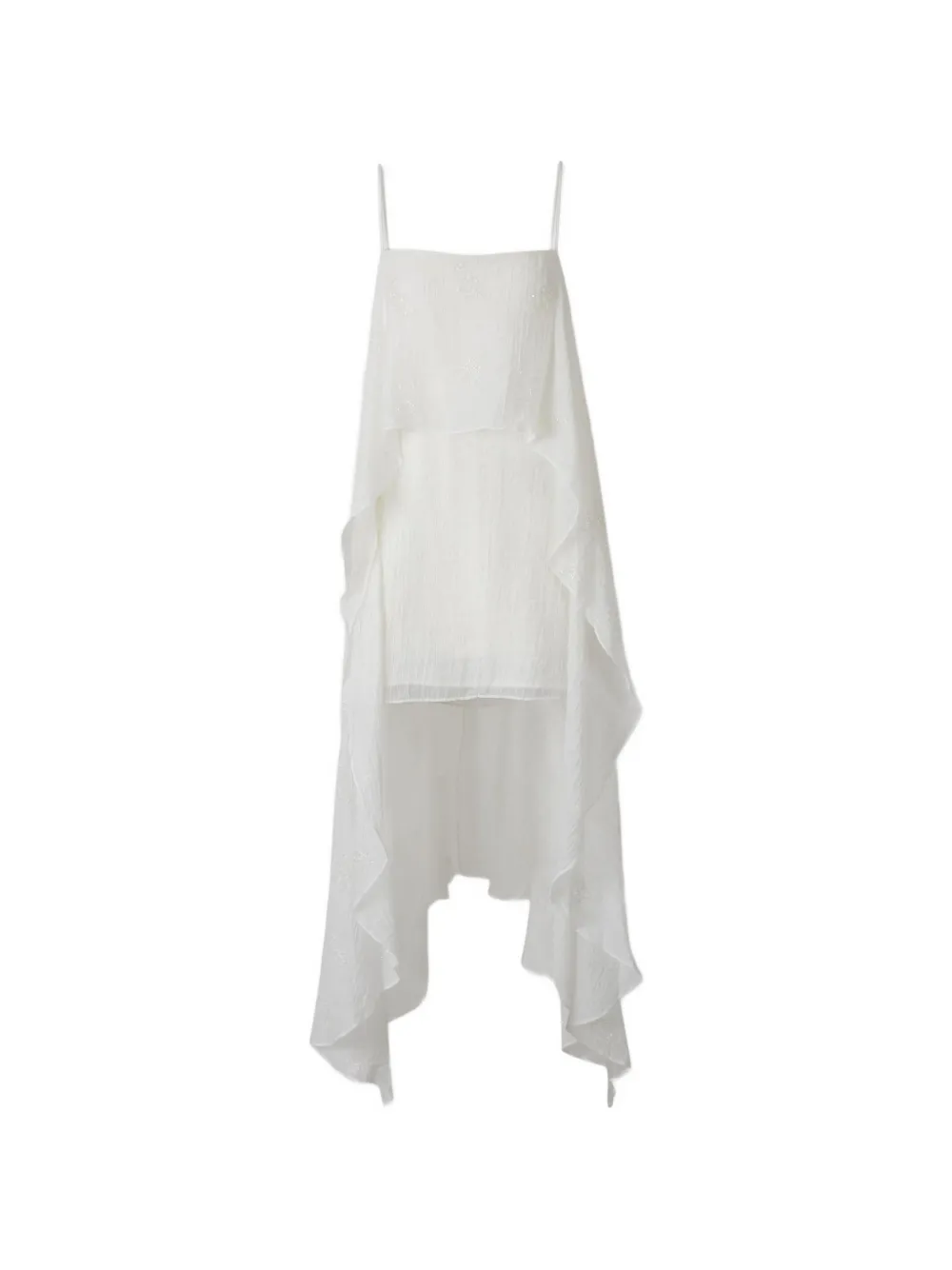 STAUD bead-embellished layered mini dress - Bianco