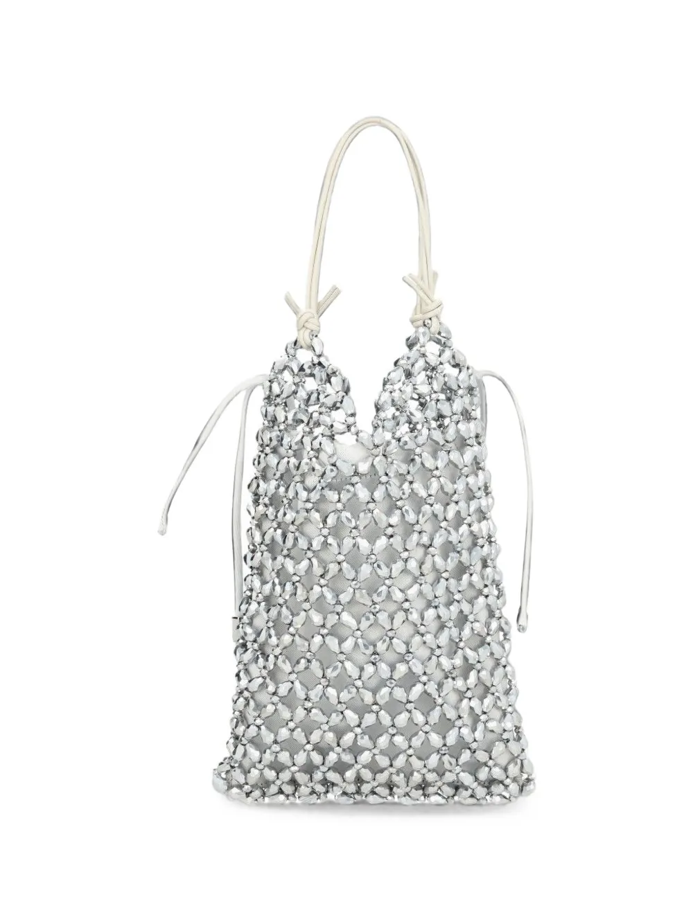STAUD Karla crystal-embellished clutch bag - Argento