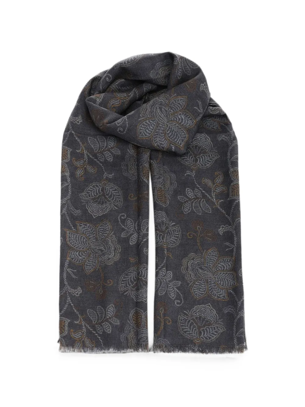 Al Duca D’Aosta 1902 floral-print scarf - Grigio