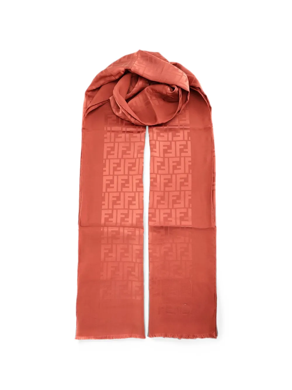 FENDI frayed scarf - Red