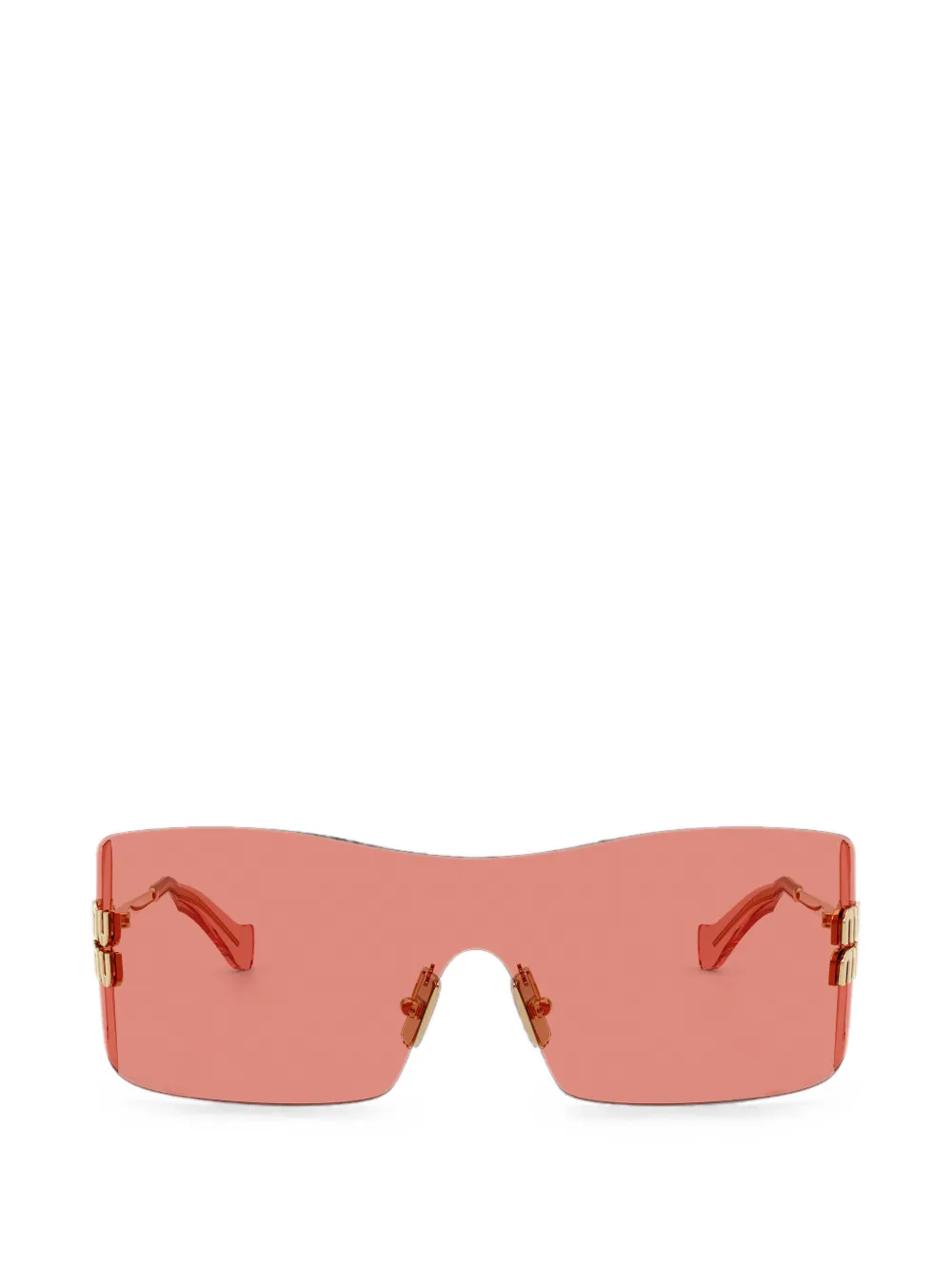 Miu Miu logo-plaque rectangle-frame sunglasses - Pink
