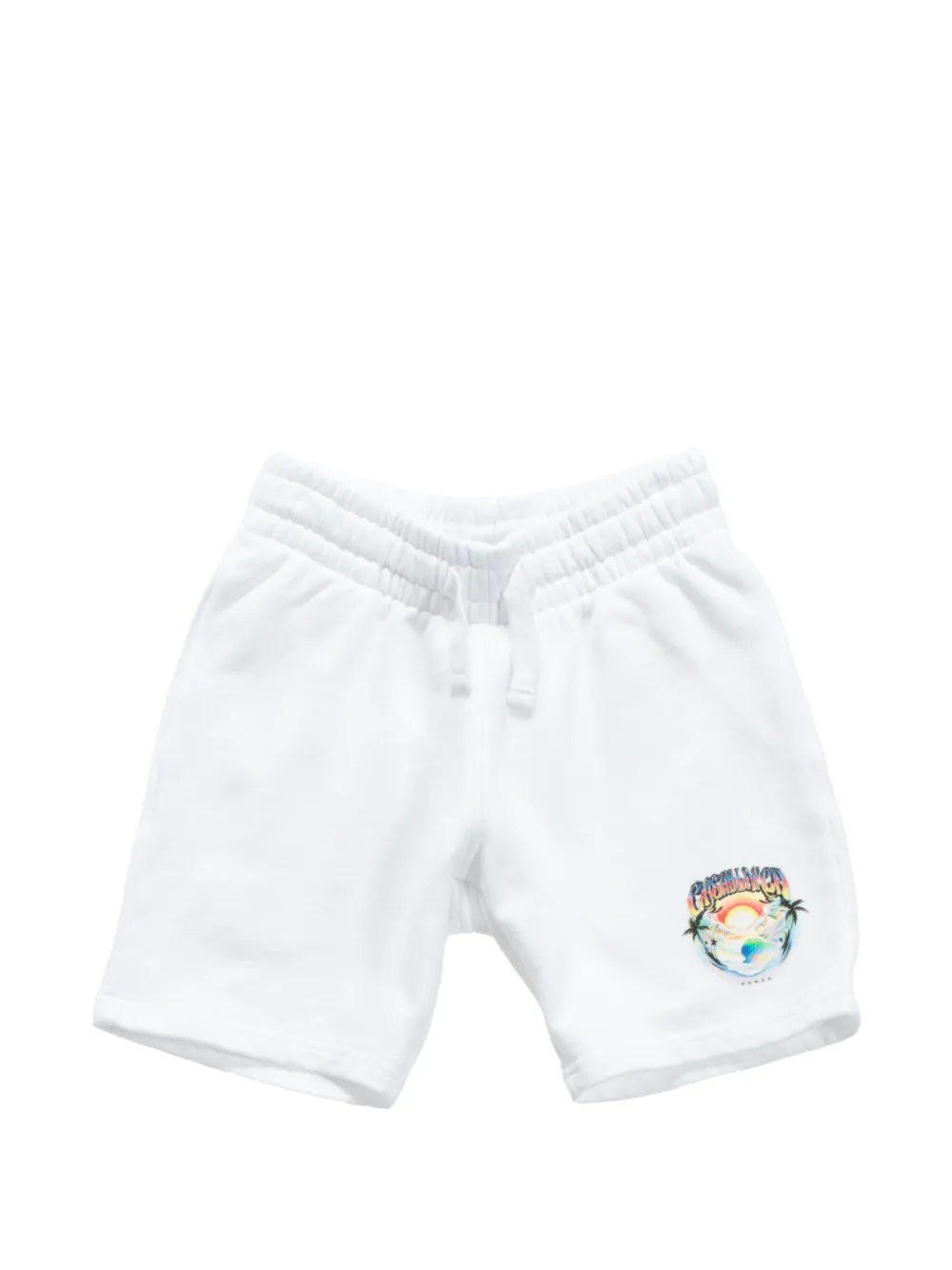 CASABLANCA KIDS Shorts con stampa e coulisse - Bianco