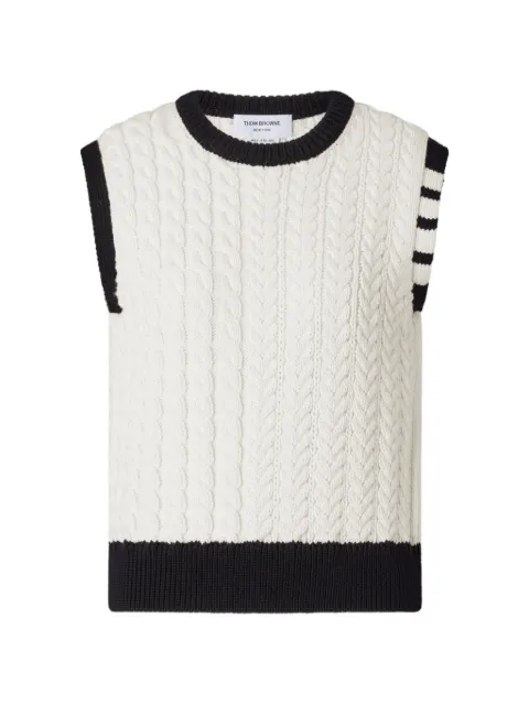 Thom Browne merino-wool Aran-cable shell top