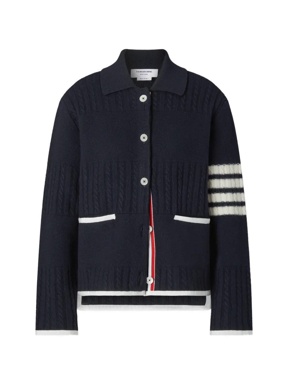 Thom Browne merino-wool 4-Bar Rugby Milano-stitch cardigan