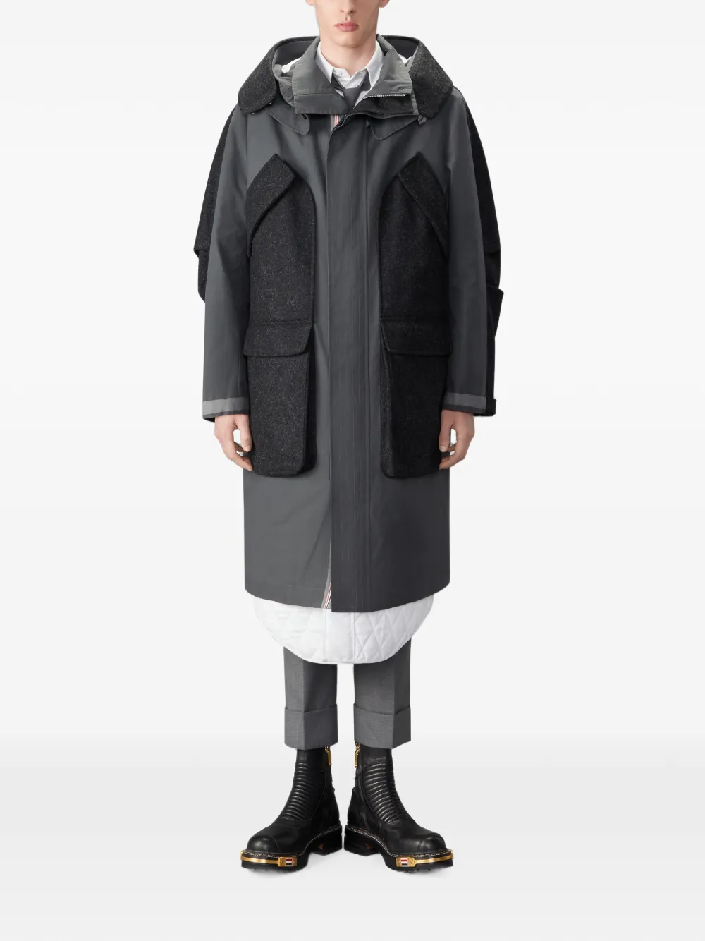 Thom Browne Geoliede parka Grijs