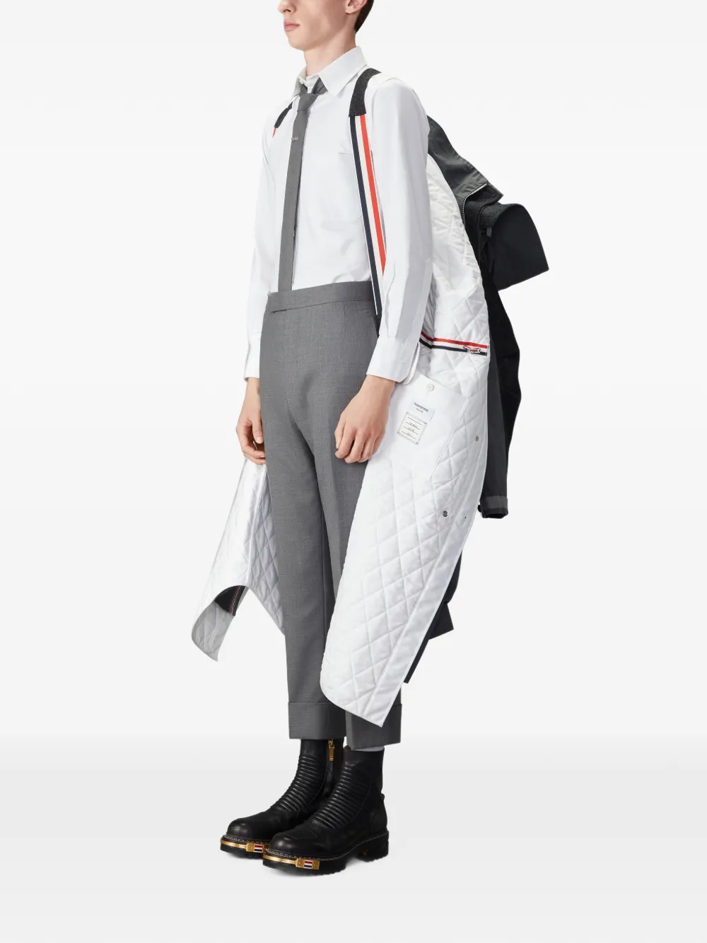 Thom Browne Geoliede parka Grijs