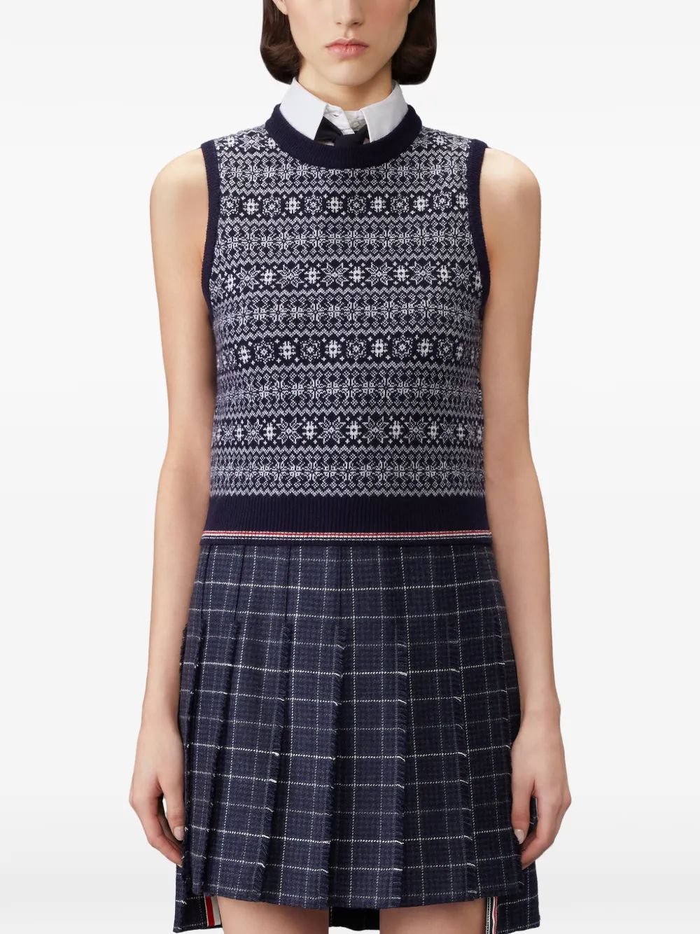 Thom Browne Top van merinowol-jacquard met sneeuwvlok-design Blauw
