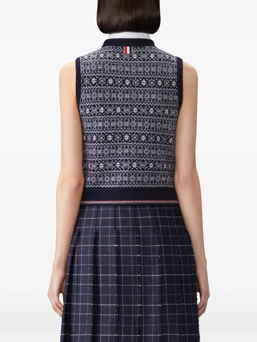 Thom Browne Top van merinowol-jacquard met sneeuwvlok-design Blauw