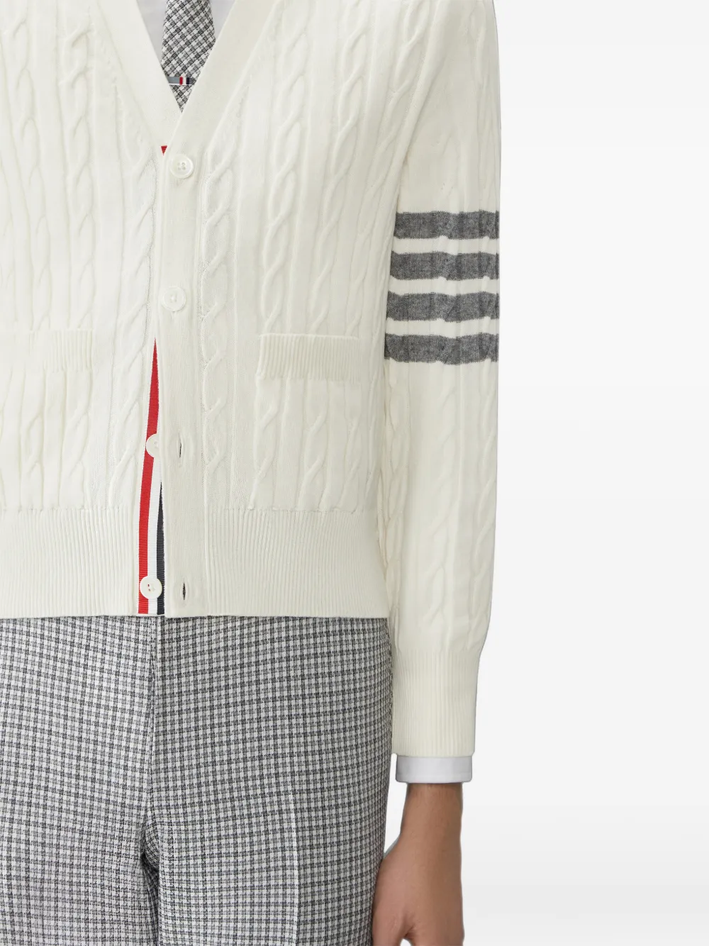Thom Browne 4-Bar kasjmier ruimvallend vest met kabelstiksel Wit