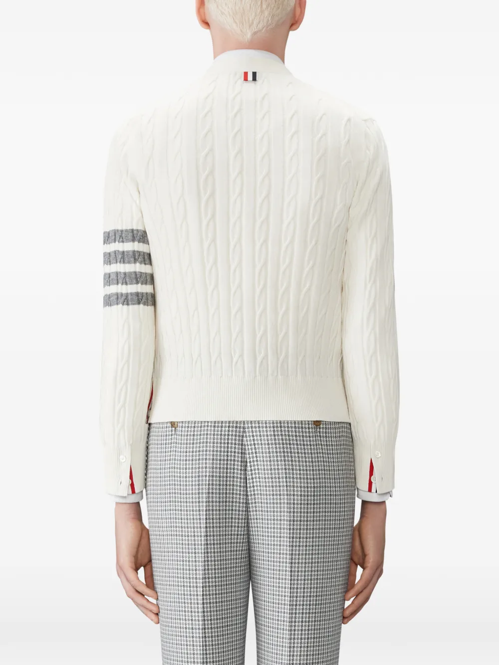 Thom Browne 4-Bar kasjmier ruimvallend vest met kabelstiksel Wit