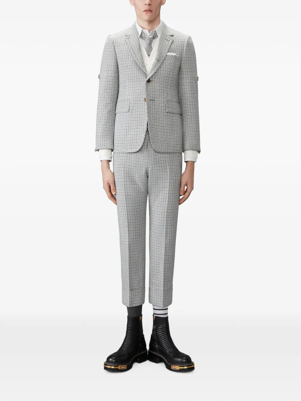 Thom Browne 4-Bar kasjmier ruimvallend vest met kabelstiksel Wit