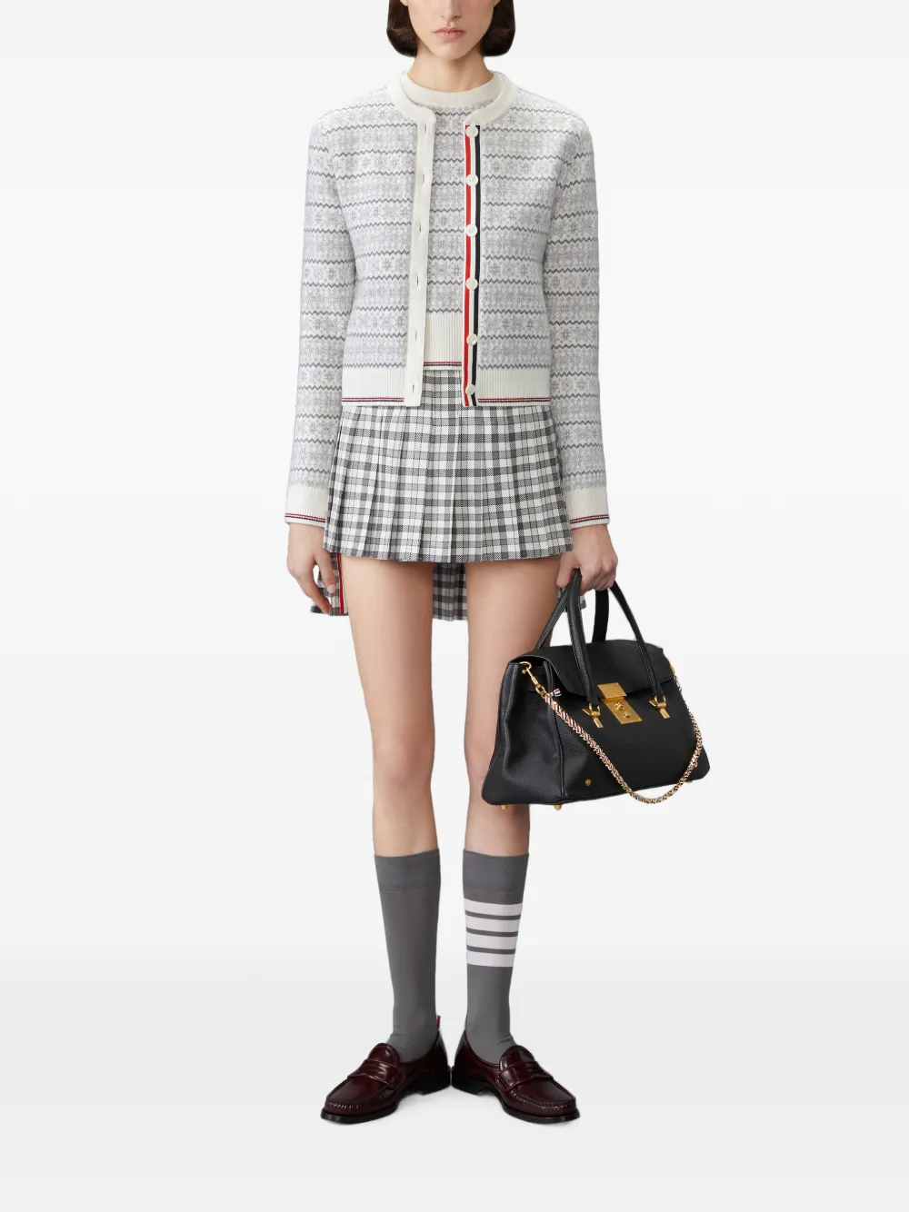 Thom Browne snowflake jacquard sweater Wit