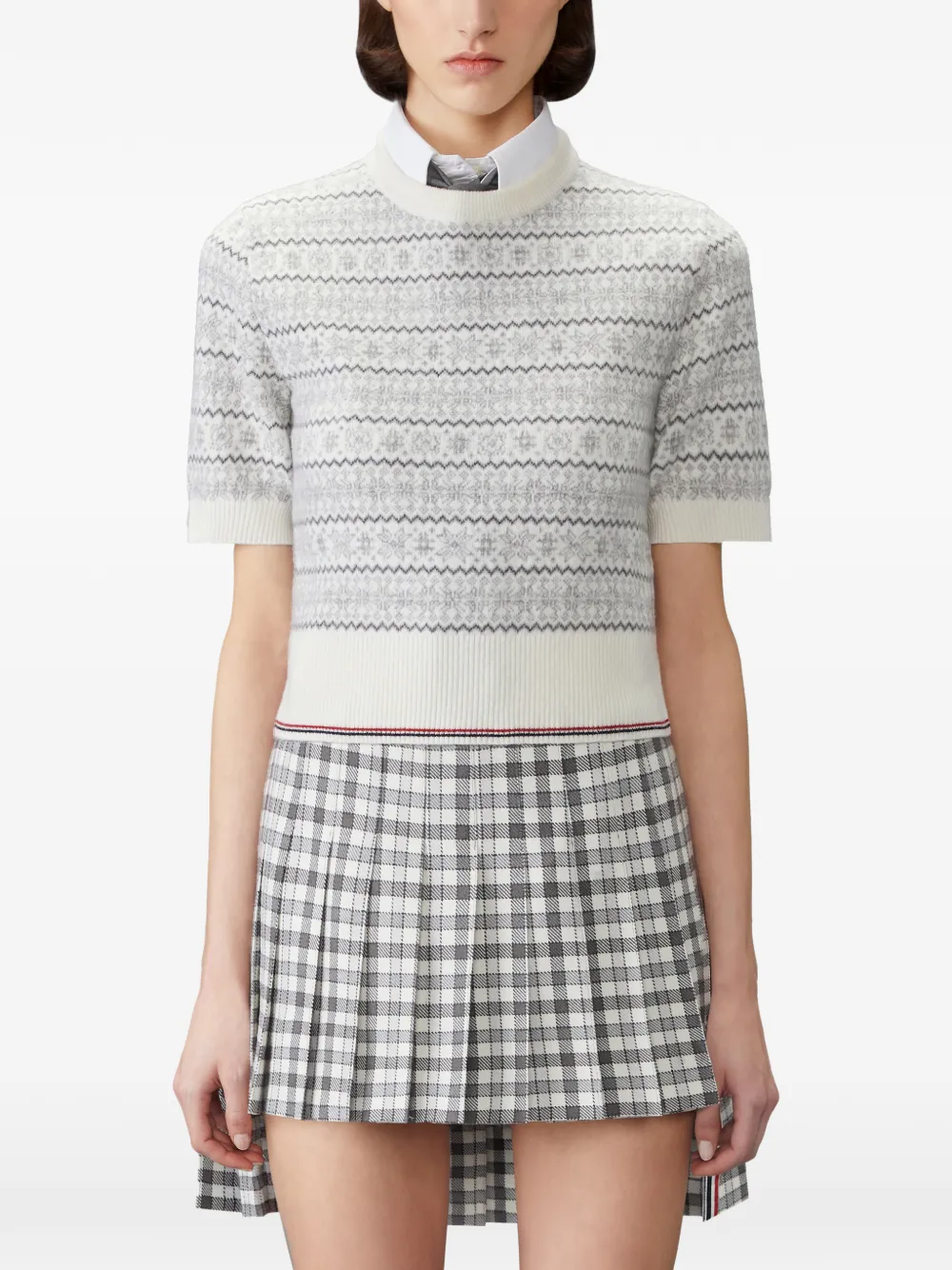 Thom Browne snowflake jacquard sweater Wit