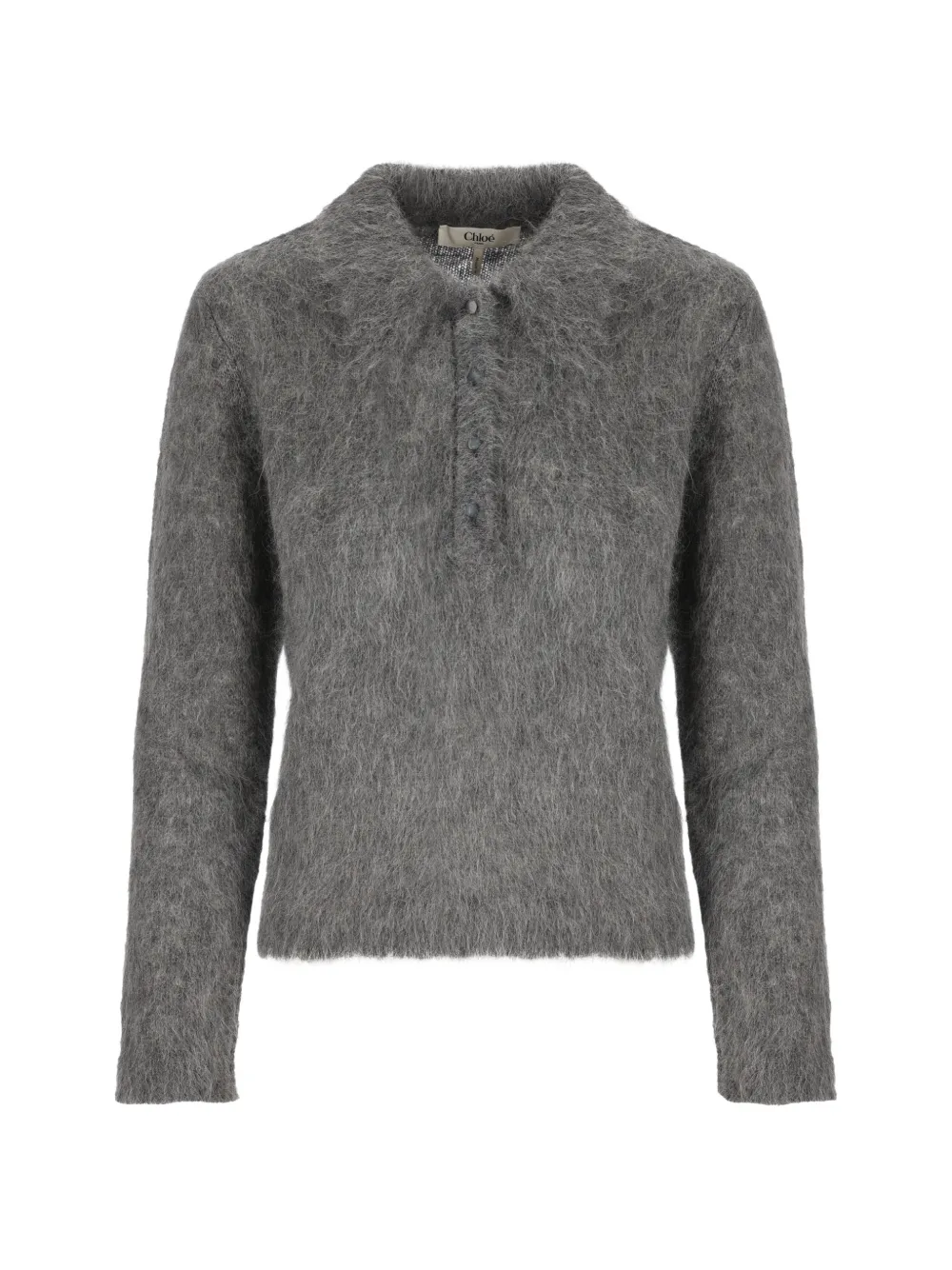 Chloé brushed-finish polo-shirt - Grigio