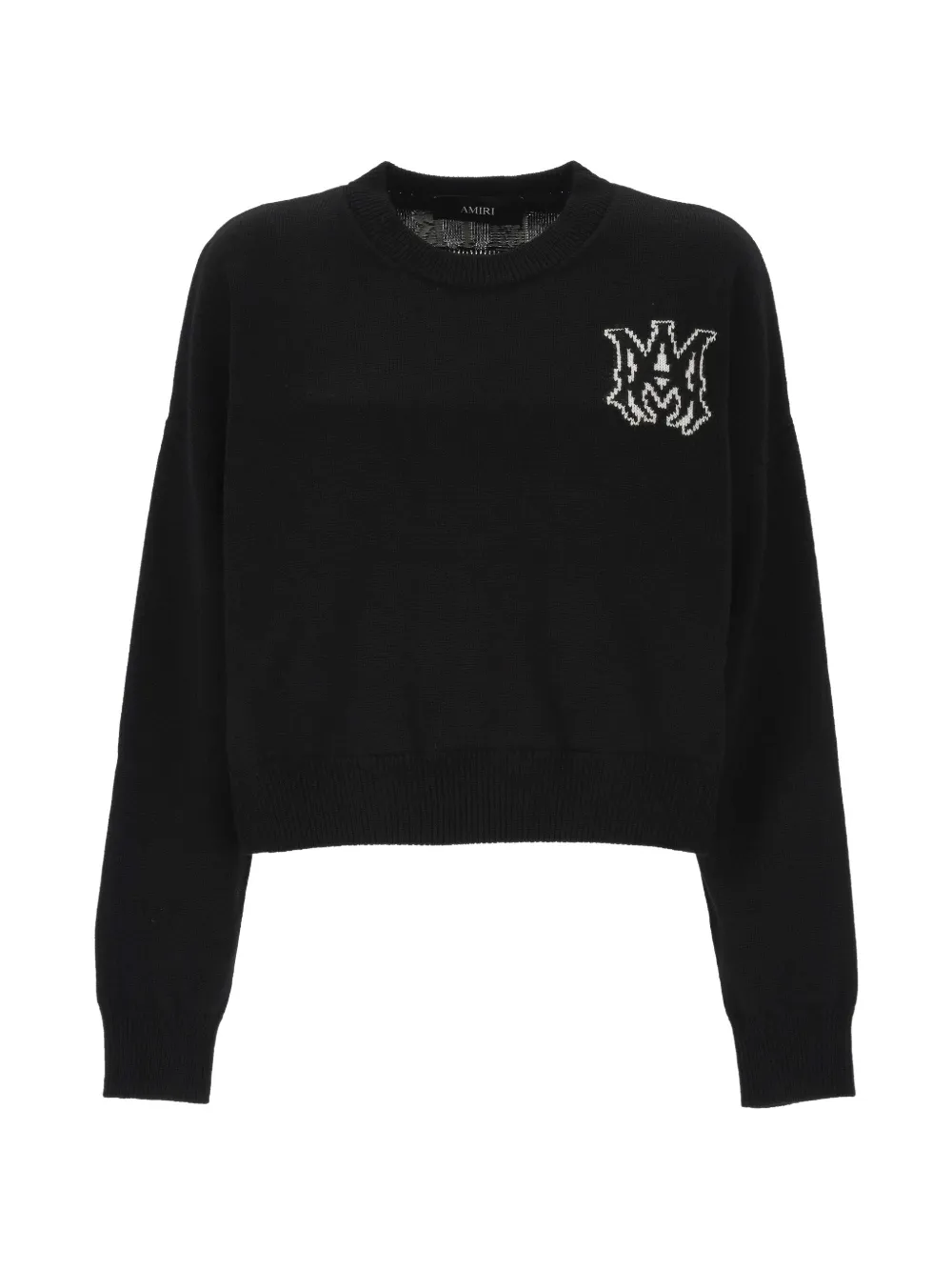 AMIRI Maglione in lana merino con logo - Nero