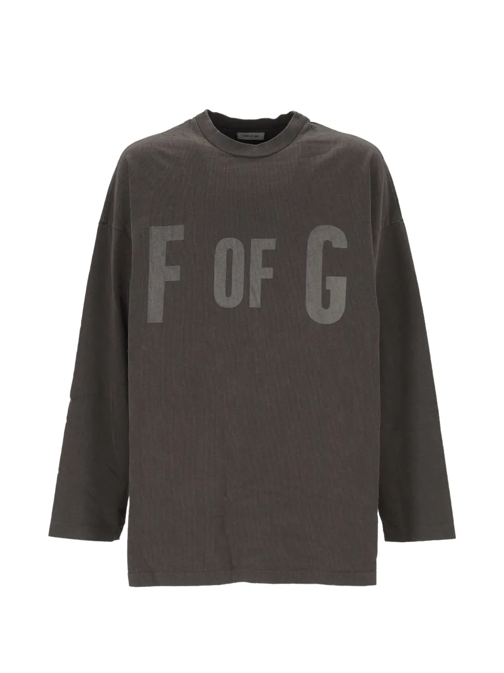 Fear Of God logo-print long-sleeve T-shirt - Marrone