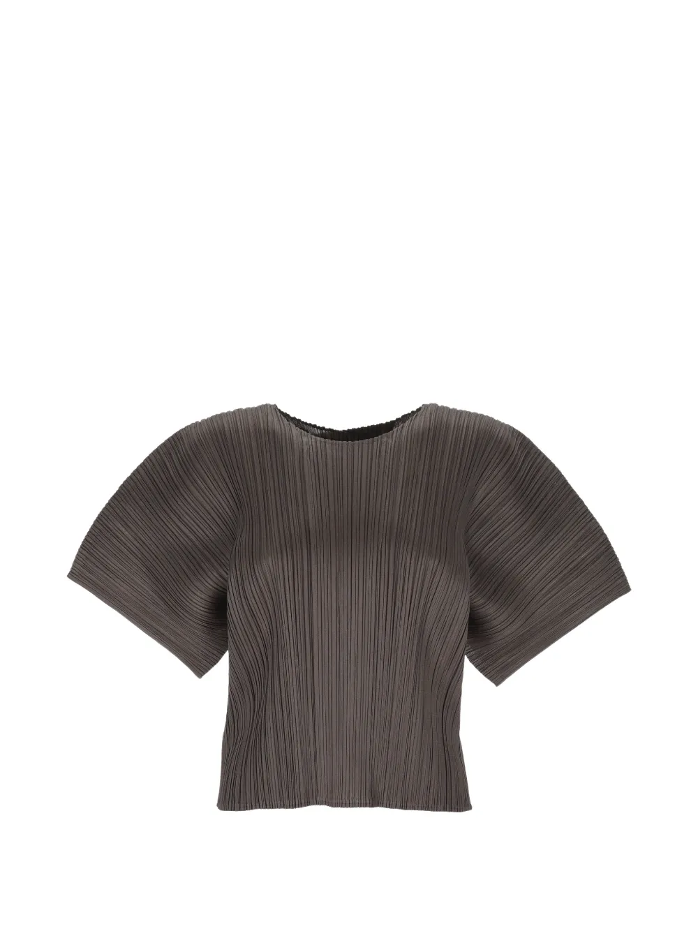 Pleats Please Issey Miyake pleated batwing-sleeve blouse - Grigio