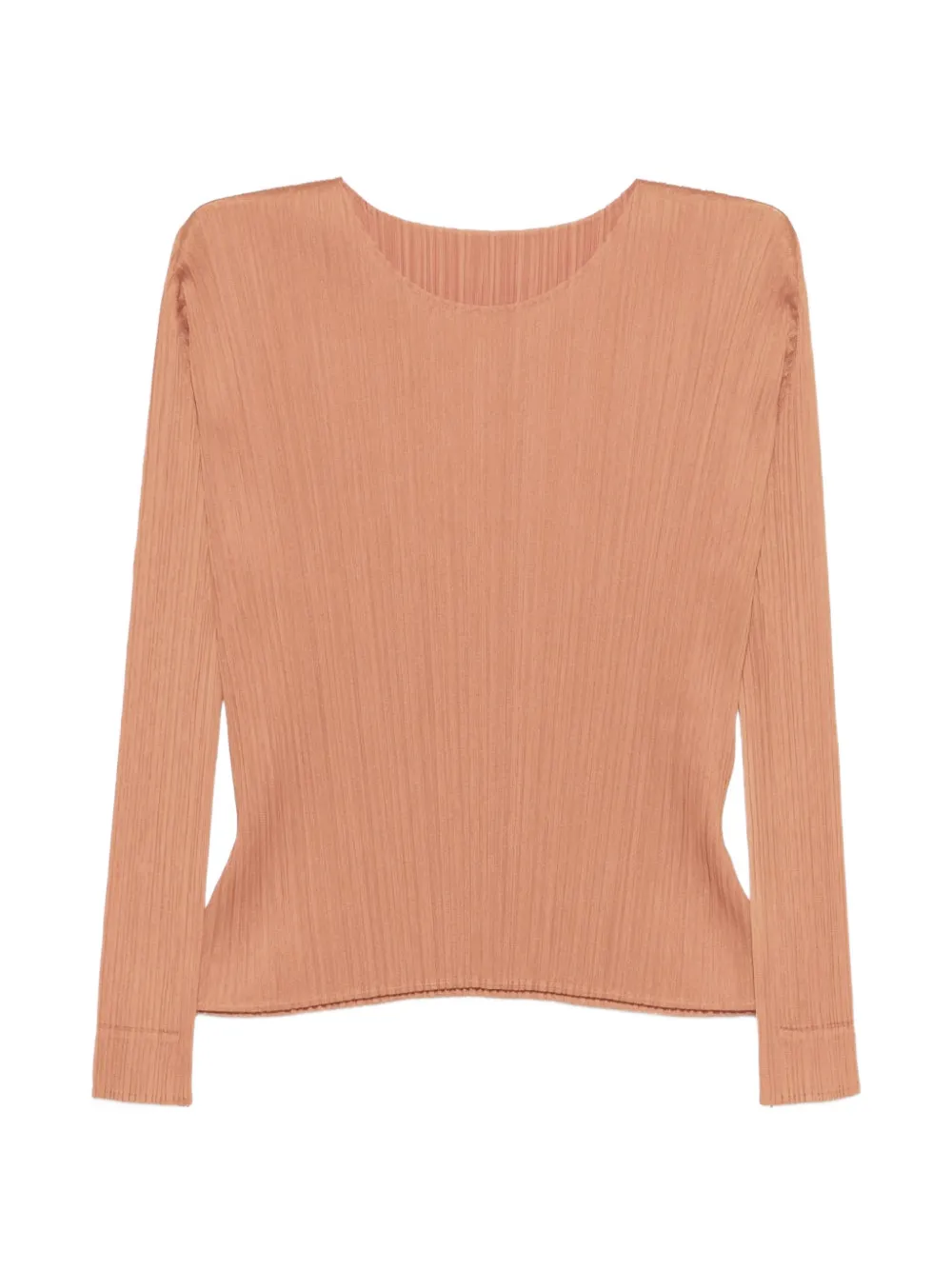 Pleats Please Issey Miyake pleated long-sleeve T-shirt - Arancione