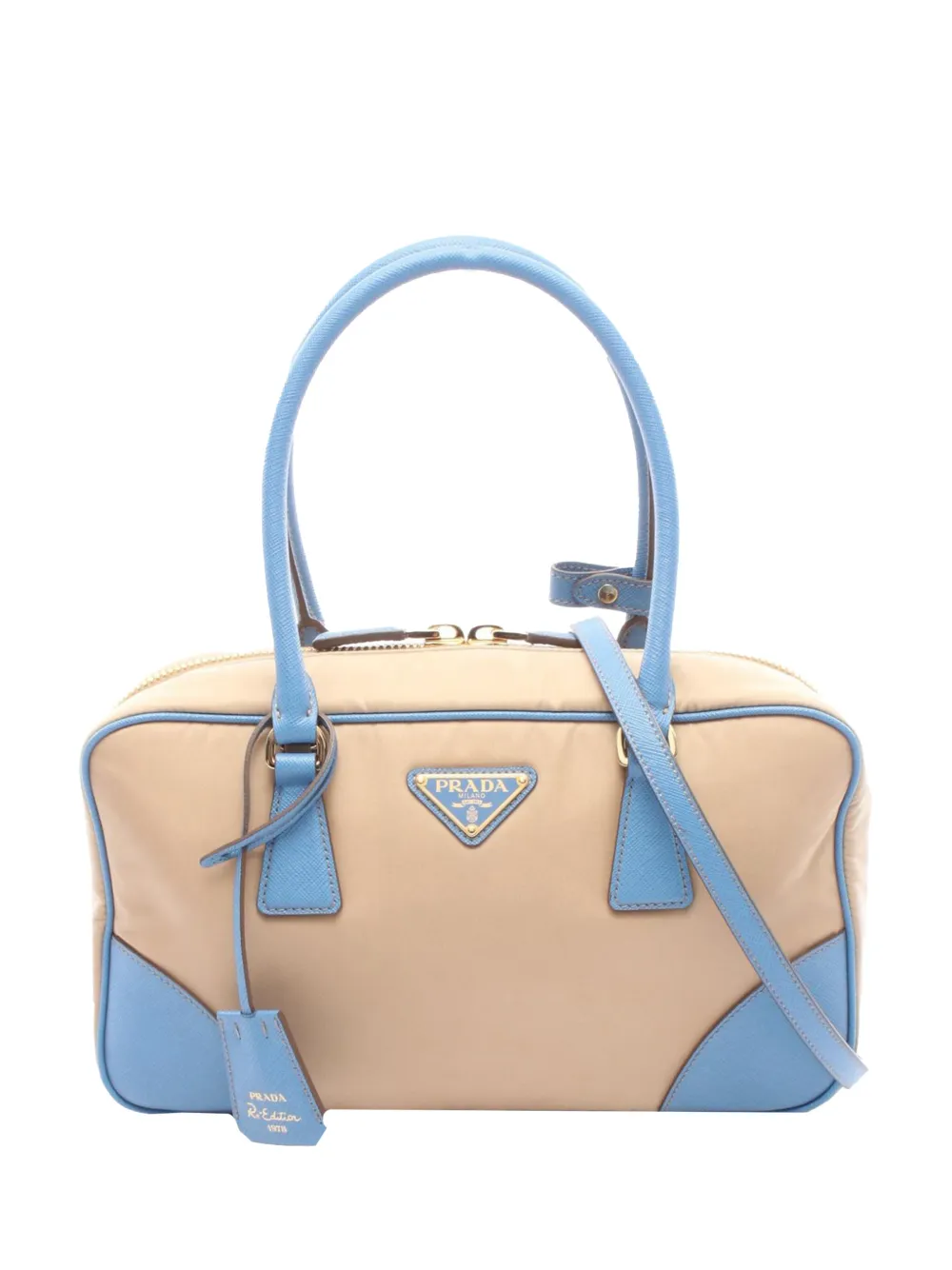 Prada Pre-Owned Borsa tote Re-Edition 1978 media in pelle Saffiano 2013-2026 - Toni neutri