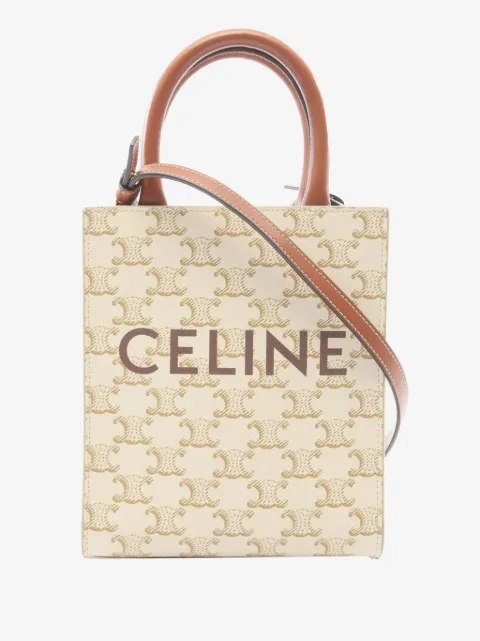 Celine Pre-Owned 2010-2026 Mini Triomphe Coated Canvas Vertical Cabas satchel
