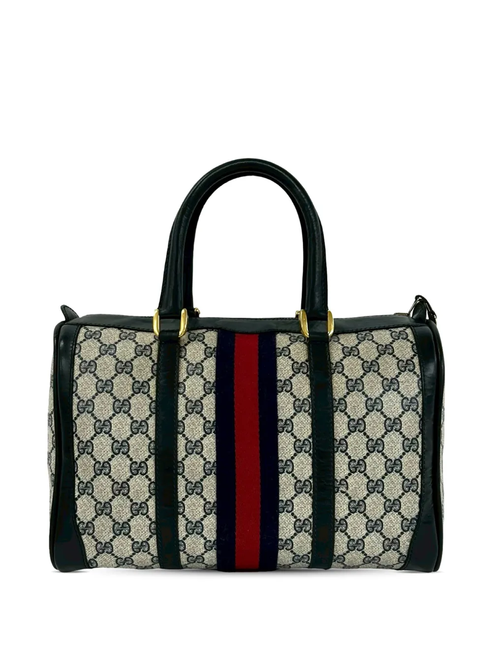 Gucci Pre-Owned Borsa Boston in tessuto GG Supreme con decorazione Web XX secolo - Toni neutri
