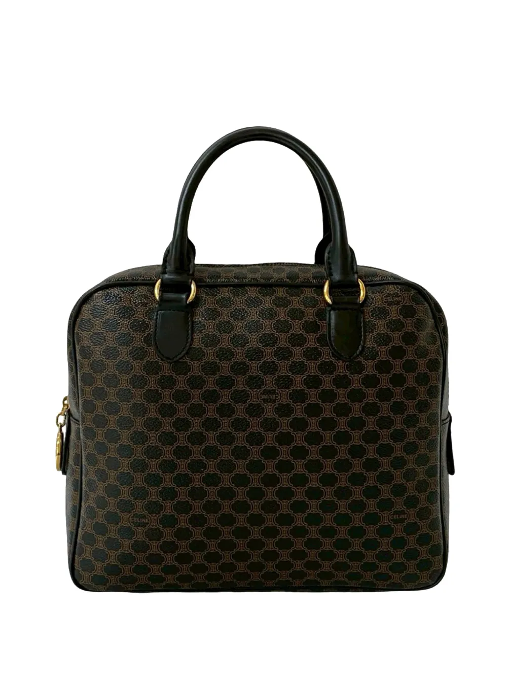 Celine Pre-Owned Borsa a mano Blason in tela cerata con motivo Macadam 1996 - Marrone