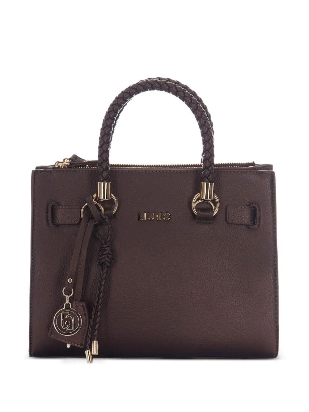 LIU JO small logo-charm satchel bag - Marrone