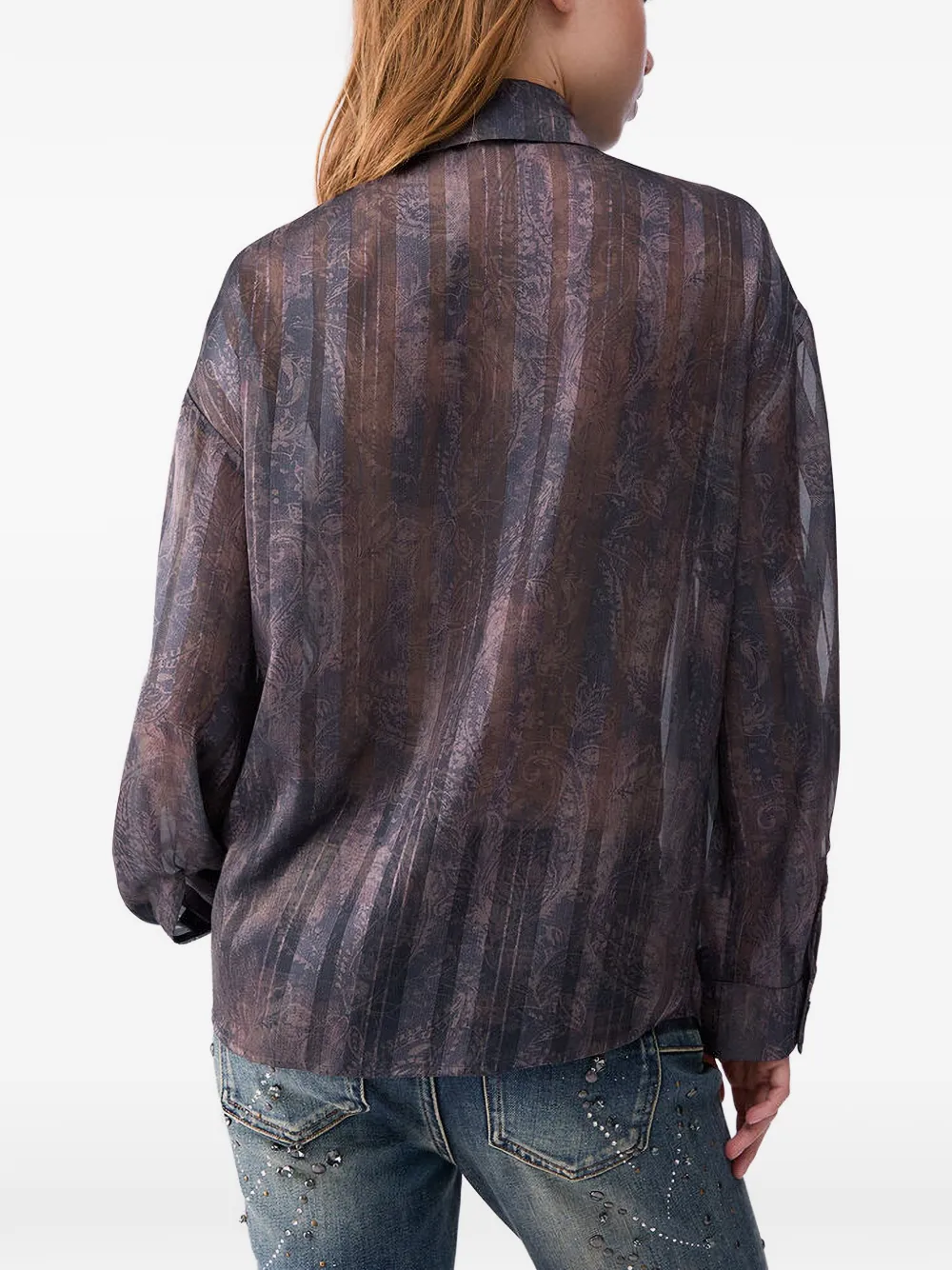 LIU JO Overhemd met paisley-print Bruin