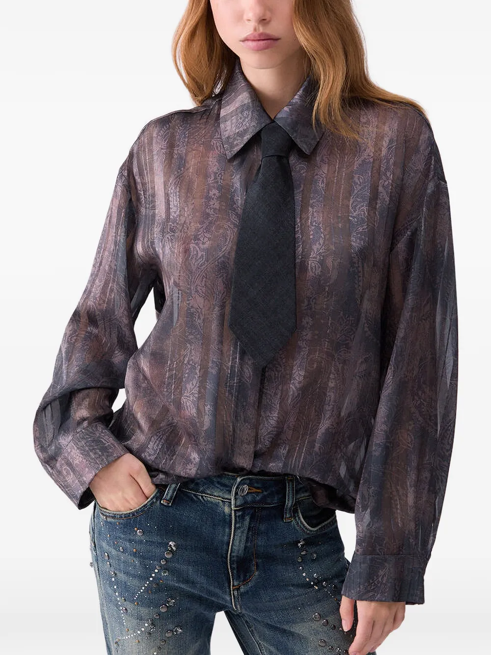 LIU JO Overhemd met paisley-print Bruin