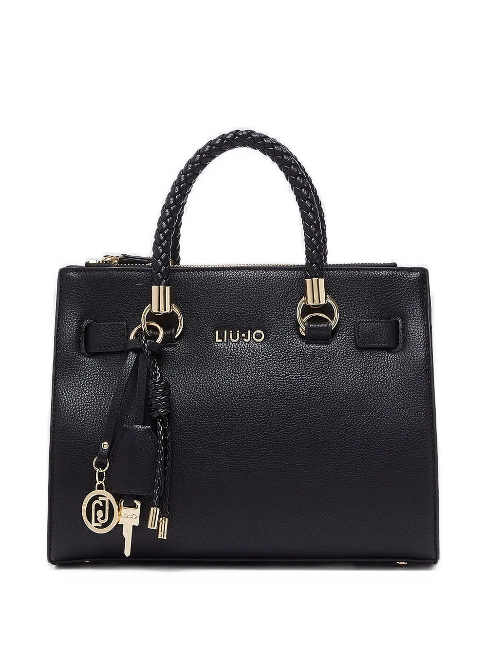 LIU JO small logo-charm satchel bag - Nero
