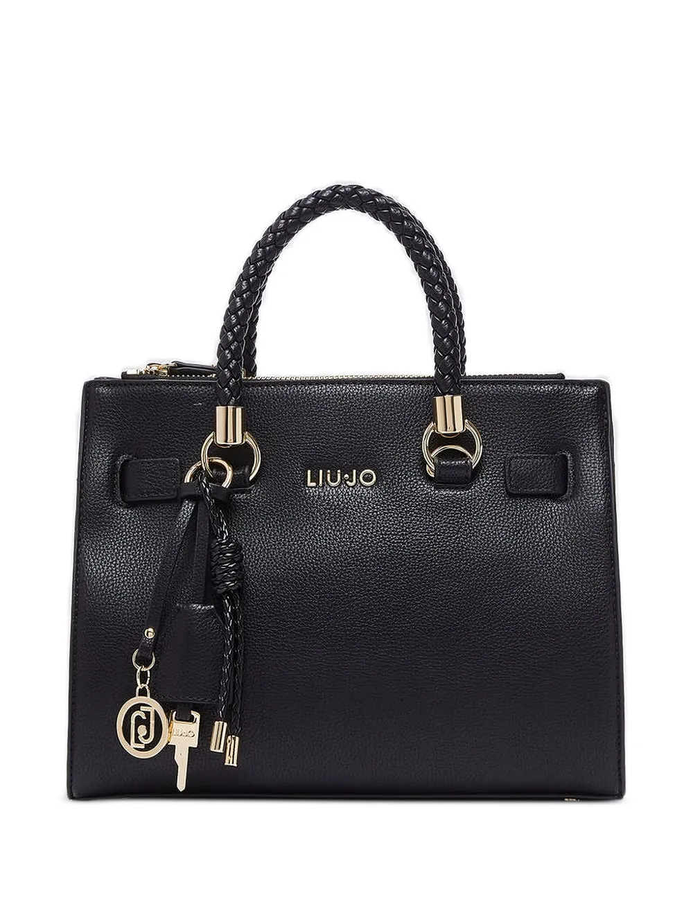 LIU JO small logo-charm satchel bag - Nero