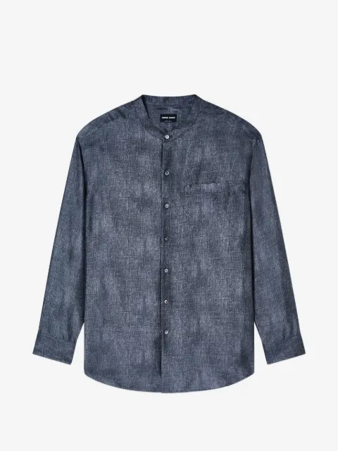 Giorgio Armani camisa con cuello mao