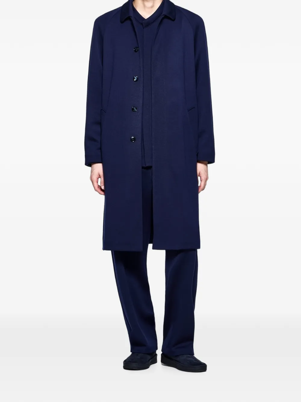 Giorgio Armani Jas met verborgen sluiting en raglan mouwen Blauw