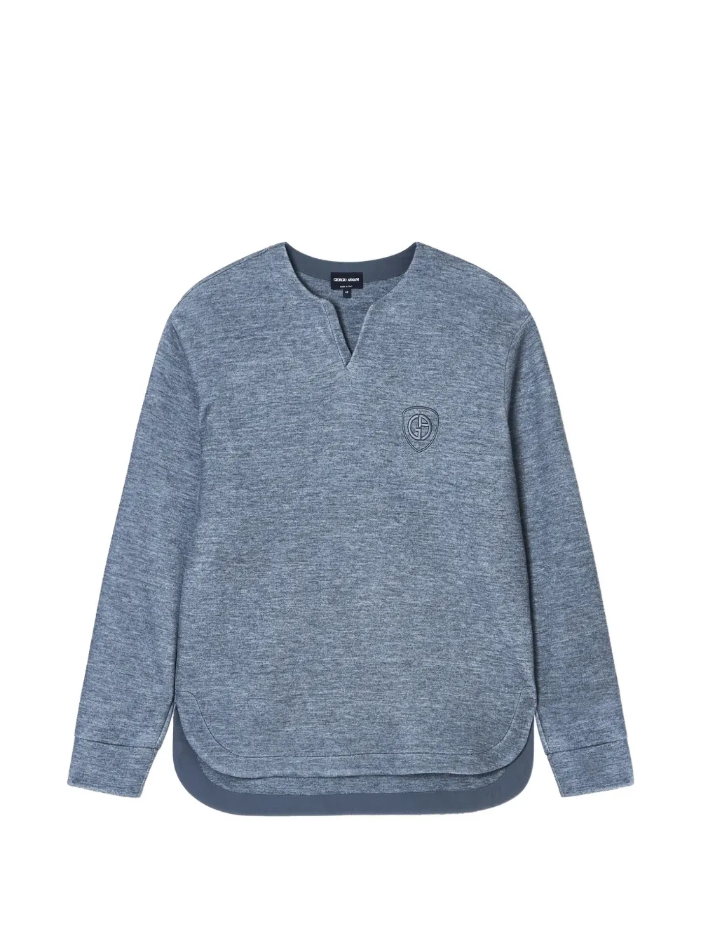 Giorgio Armani Sweater met geborduurd logo Blauw