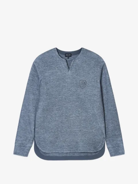 Giorgio Armani logo-embroidered V-neck sweatshirt