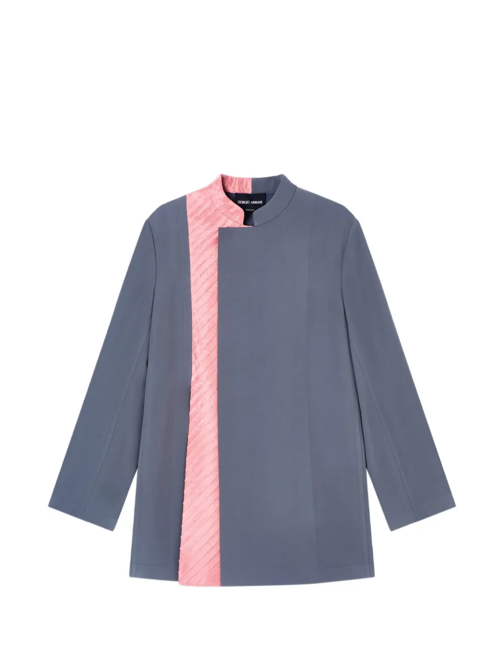 Giorgio Armani panelled Mandarin-collar coat - Grigio